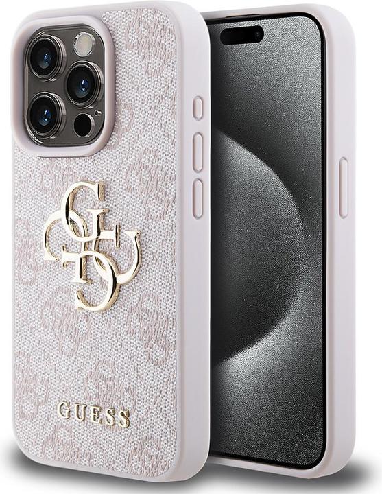 Guess GUHCP15L4GMGPI iPhone 15 Pro 6.1" różowy/pink hardcase 4G Big Metal Logo (Apple iPhone 15 Pro)