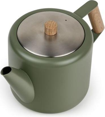 Produktbild Bredemeijer Teekanne Boston 1,1l Army green Holzoptik 111031 (1.10 l)