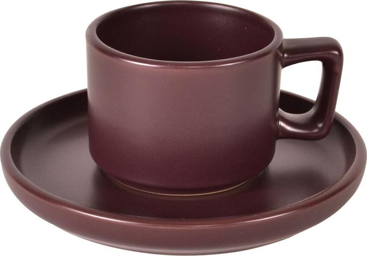 BerlingerHaus Set de 4 tasses à expresso design en faïence, bordeaux (100 ml, 4x)