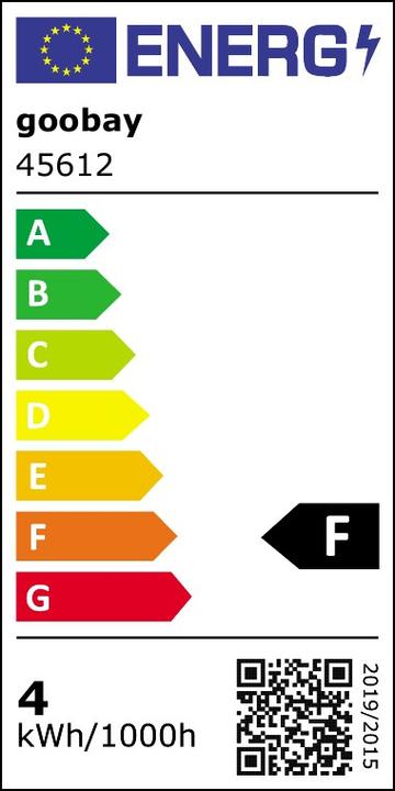 Energy Label Goobay LED candle, 5 W (E14, 3.80 W, 330 lm, 1 x, F)