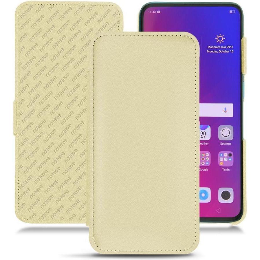 Thumbnail - Noreve Lederschutzhülle horizontal (Oppo Find X), Smartphone Hülle, Beige