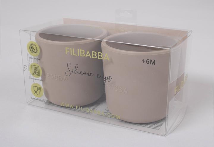 Actual product image Filibabba Silicone cup 2-pack - Warm Grey