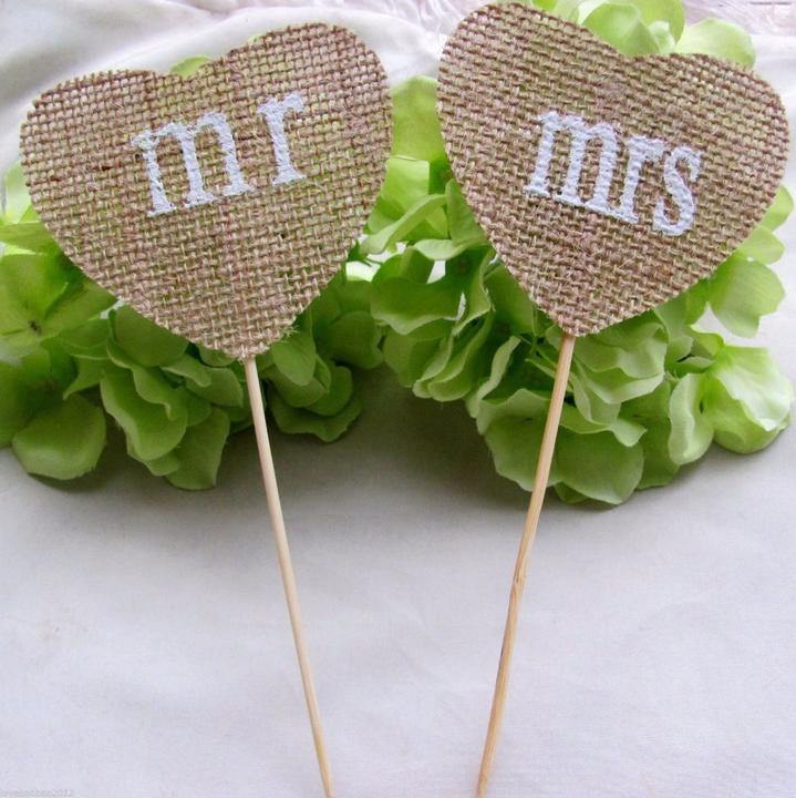 Actual product image Place marker Mr & Mr jute heart (2 pcs.)