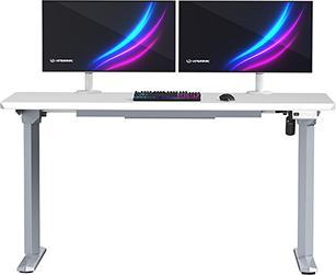Actual product image Ultradesk Gaming-Tisch QUEST, 140x70cm, 72-120cm, grau-weiss