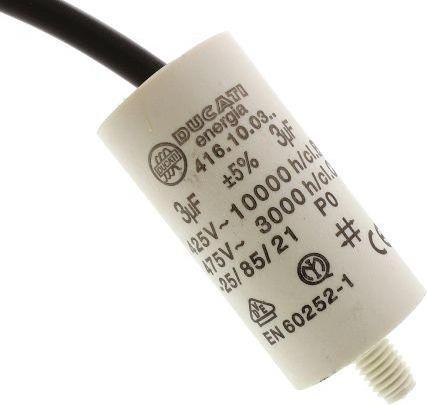 Produktbild Ducati Energia 4.16.10 Polypropylene Film Capacitor, 400... 500V ac, ±5%, 3uF, Stud Mount