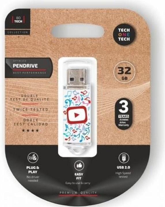 Produktbild Tech One Tech USB Pendrive TEC4019-32 32 GB (32 GB, USB-A)