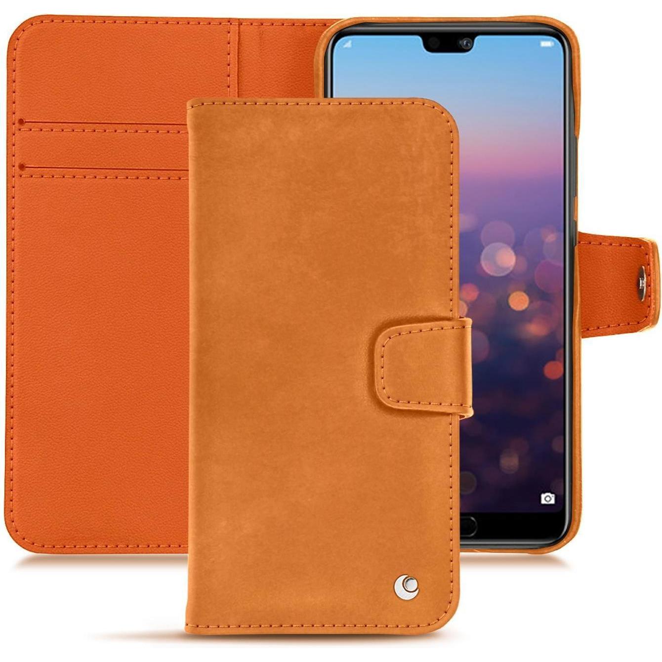 Noreve Lederschutzhülle Wallet (Huawei P20 Pro), Smartphone Hülle, Orange