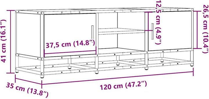 Produktbild vidaXL TV Schrank Lowboard Fernsehschrank Fernsehtisch Holzwerkstoff Metall
