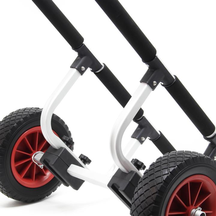 Wiltec Aluminium Transport Trolley for Kayaks, Canoes max. 90kg with ⌀ 22cm PU Wheels & adjustable Widt