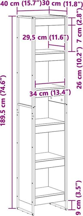 Produktbild vidaXL Industrie-Regale (30 x 40 x 189.50 cm)