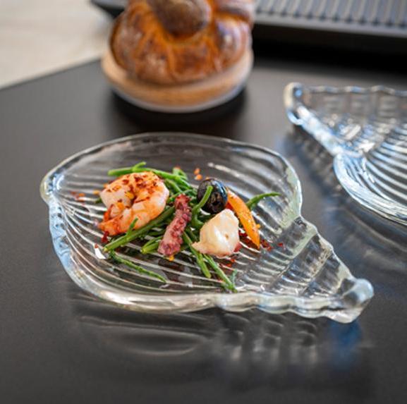 Produktbild Glasi Hergiswil Servierplatte Muschelschale Marina, 200x145 mm, Transparent