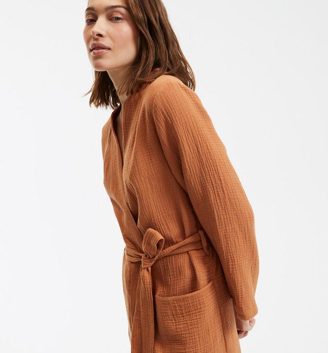 Image du produit La Redoute Collections Bademantel aus Baumwollmusselin (46)