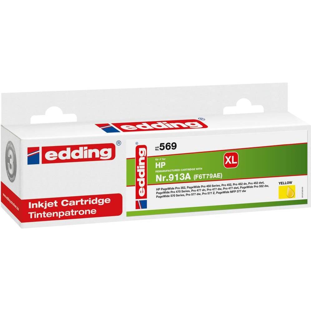 Edding, Druckerpatrone, Tintenpatrone ersetzt HP 913A (F6T79AE) Kompatibel Gelb EDD-569 18-569