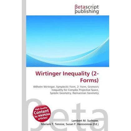 Thumbnail - Wirtinger Inequality (2-Forms), Fachbücher von Lambert M. Surhone, Miriam T. Timpledon, Susan F. Marseken