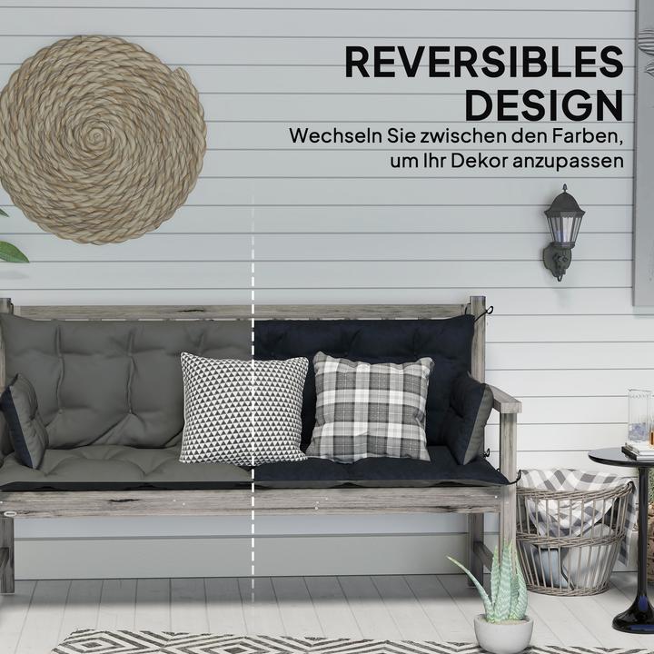 Image du produit Outsunny Sitzkissen-Set Polyester Dunkelgrau+Schwarz (180 x 110 cm)