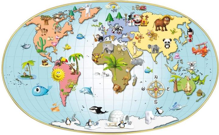 Trenddeko Michel Agullo - Kinder-Weltkarte