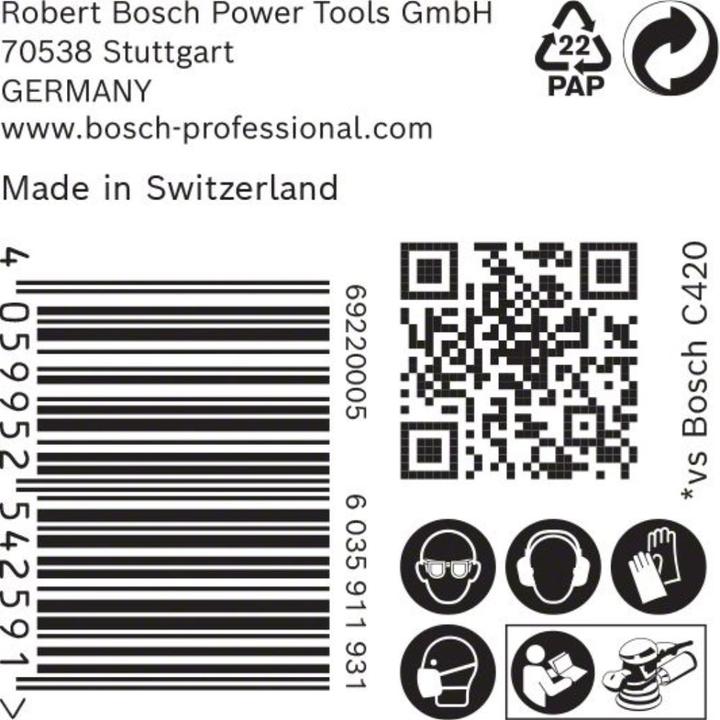 Produktbild Bosch Professional Zubehör EXPERT C470 Schleifpapier mit 6 Löchern für Exzenterschleifer, 150 mm, G 120, 50-tlg. (120)
