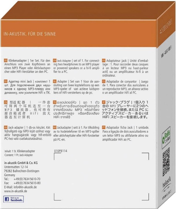 Produktbild Inakustik Star MP3 (0.10 m, 3.5mm Klinke (AUX))