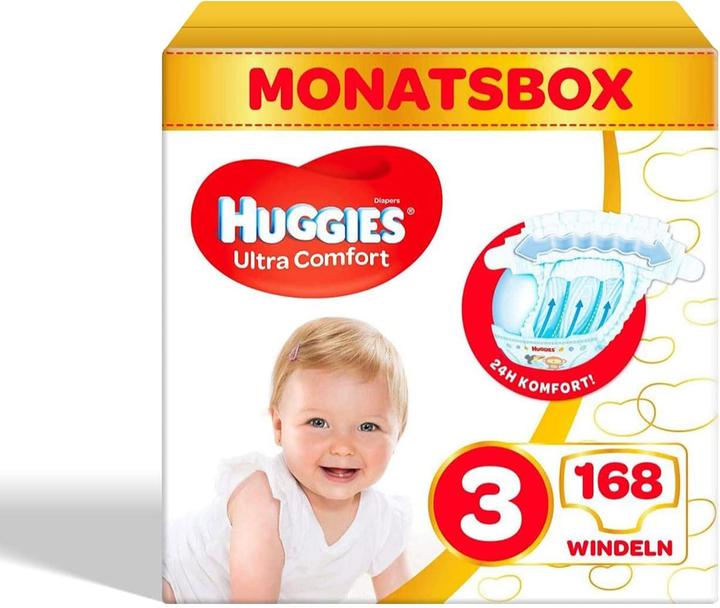 Actual product image Huggies Diapers Ultra Comfort (Size 3, Monthly box, 168 pcs.)