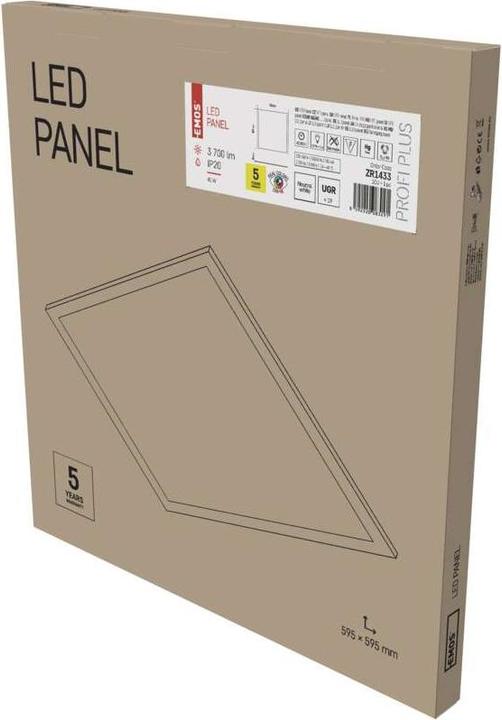 Produktbild Emos LED Einbauleuchte 60x60, quadr., weiss, 40W neutralw. UGR (3700 lm)