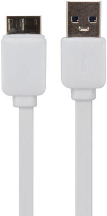 Actual product image Velleman Micro-USB 3.0 to USB A 3.0 flat cable 1m white (1 m, USB 3.2 Gen 1)