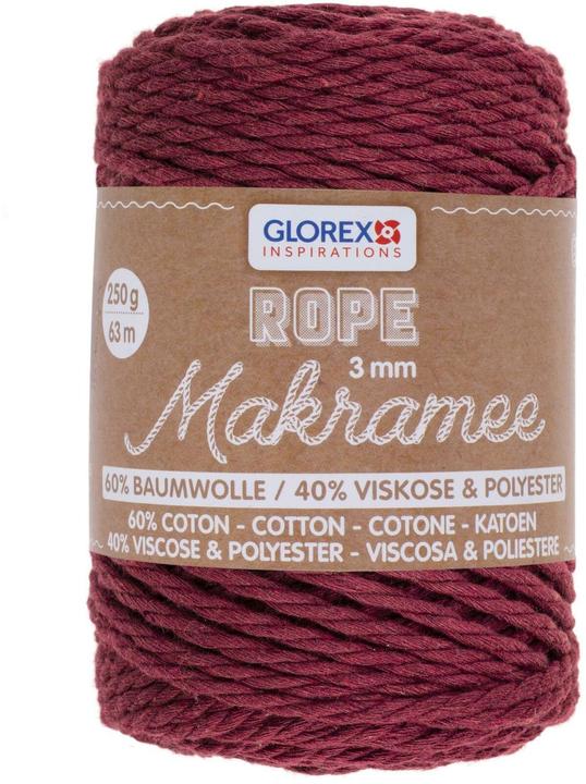 Image du produit Glorex Corde à macramé 3mm 250g torsadé (63 m)