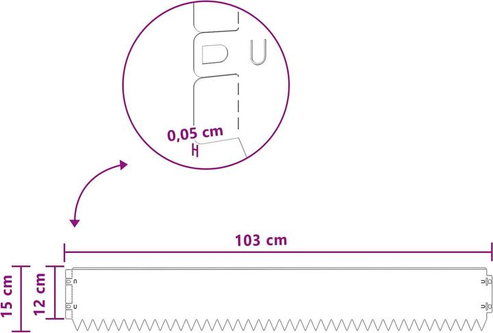 Produktbild vidaXL Raseneinfassung (103 cm)