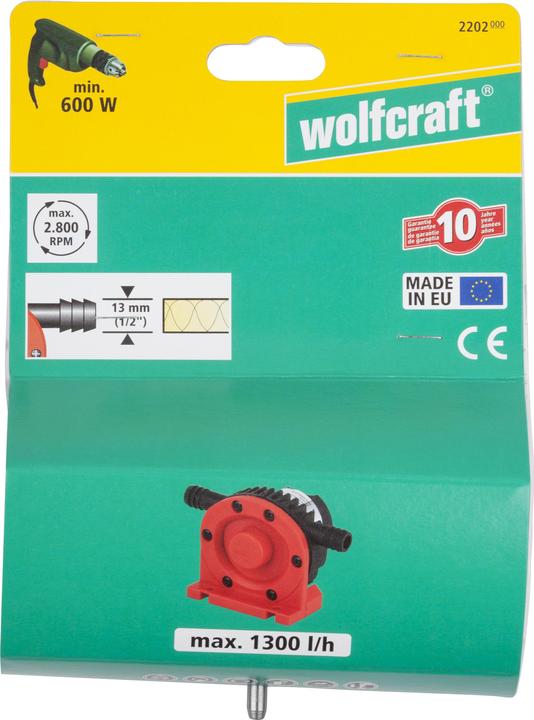 Immagine prodotto wolfcraft Pumpe mit Kunststoffgehäuse (1300 l/h) (Pompa da giardino)