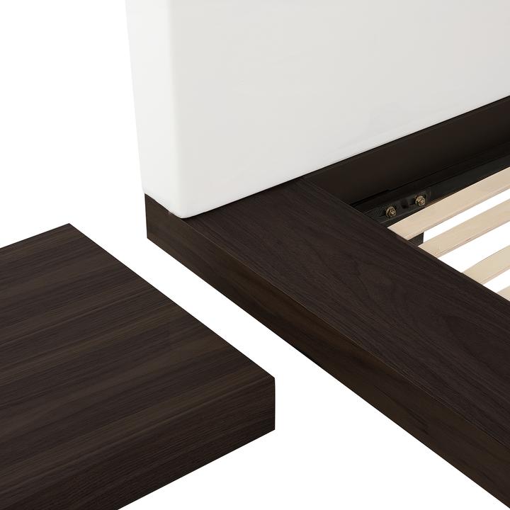 Actual product image Beliani Bed dark wood colour slatted frame 180 x 200 cm ZEN (180 x 200 cm)