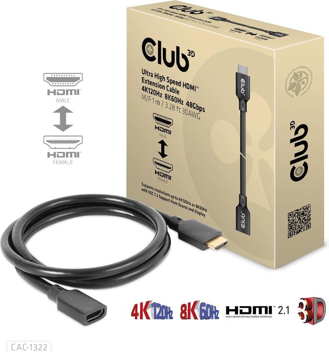Immagine prodotto Club 3D HDMI (Tipo A) - HDMI (Tipo A) (1 m, HDMI, 2.1)