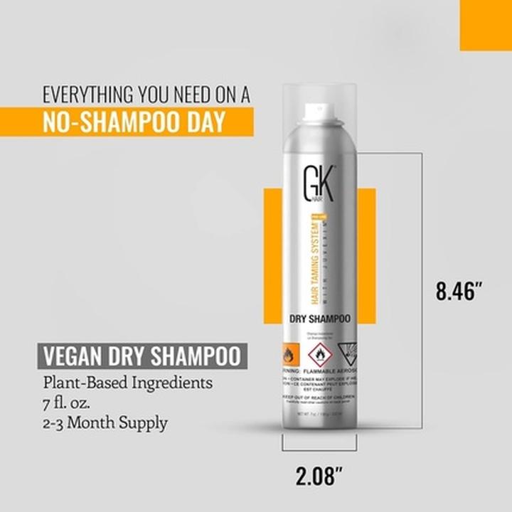Actual product image Gk Hair Waterless Overnight Dry Shampoo Hair Taming System No Residue Spray 7 Fl Oz 332ml for Fine O (332 ml, Dry shampoo)