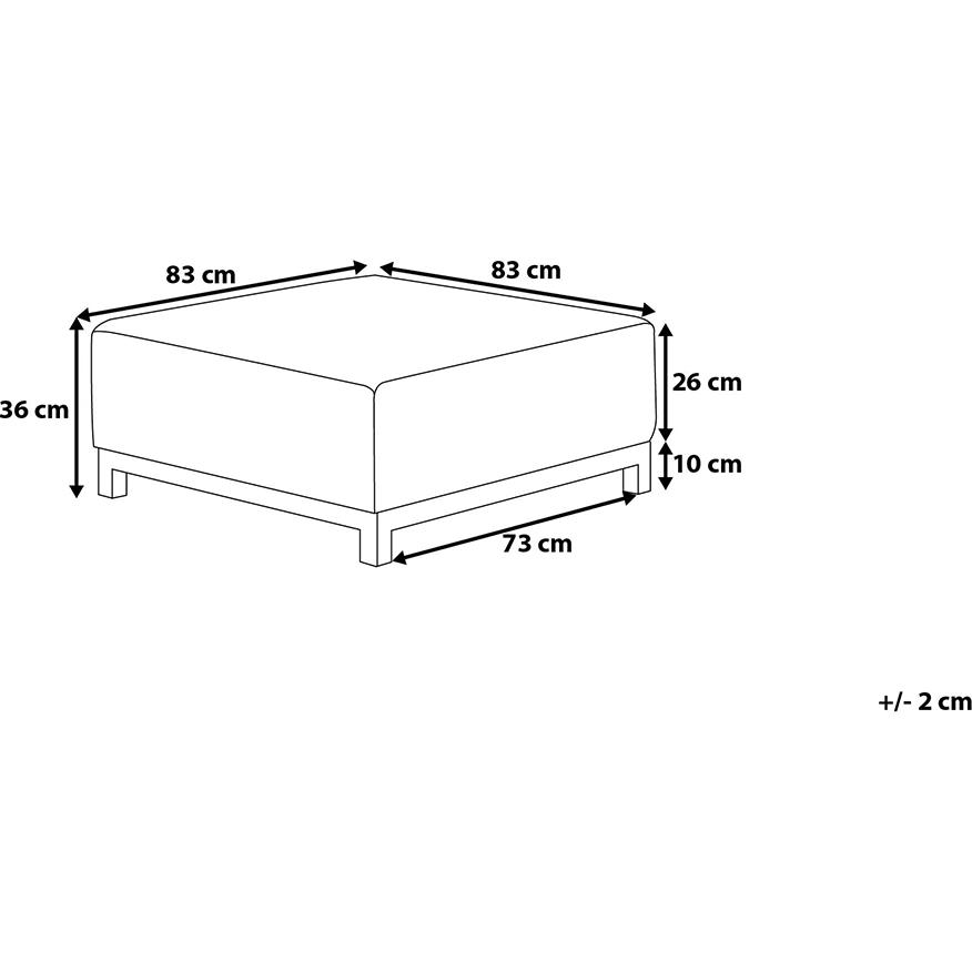 Thumbnail - Beliani, Hocker + Pouf, Otomana graues Gartentier mit weissem ROVIGO