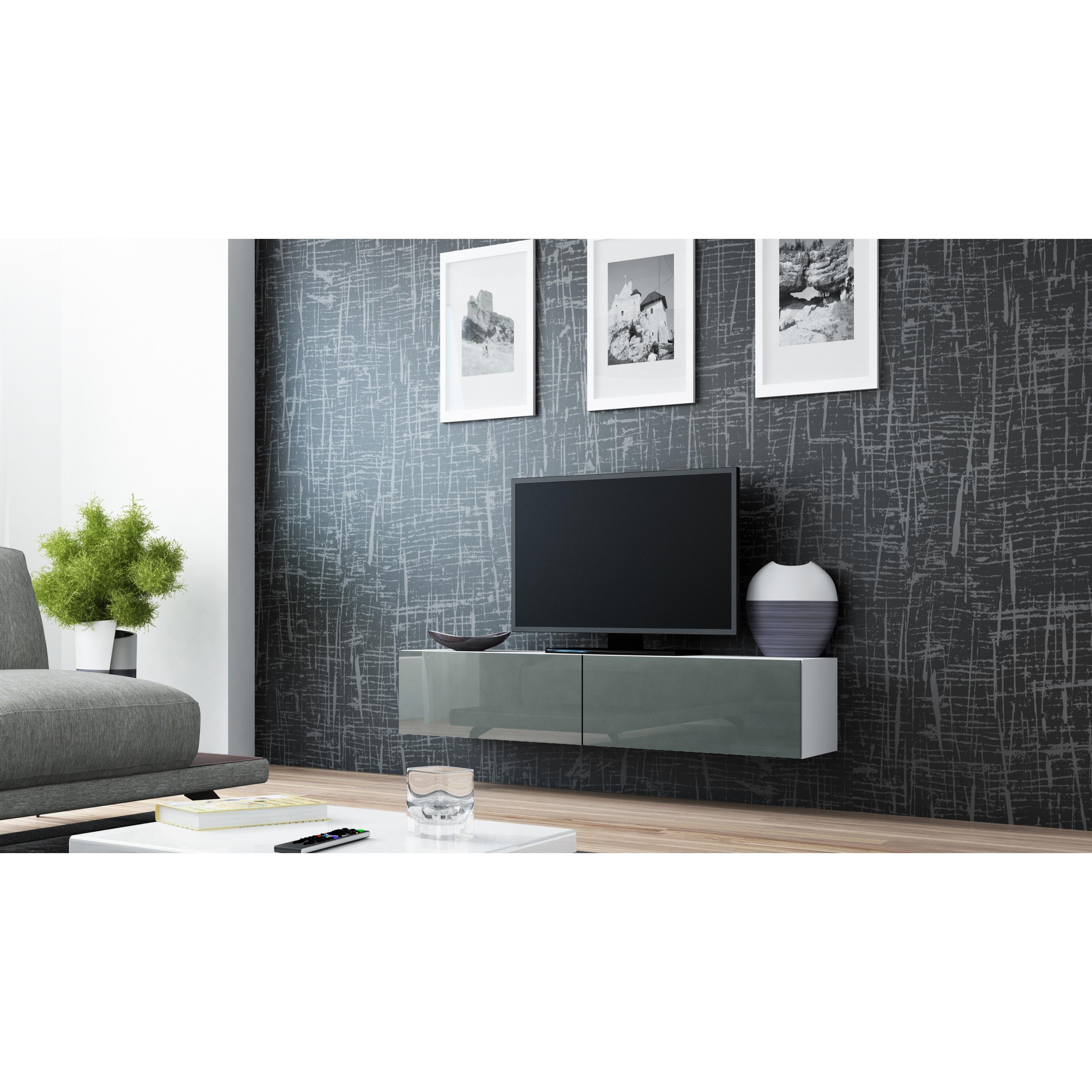 Cama, TV Möbel, RTV VIGO140 b/s TV-Ständer & Entertainment-Center (140 x 40 x 30 cm)