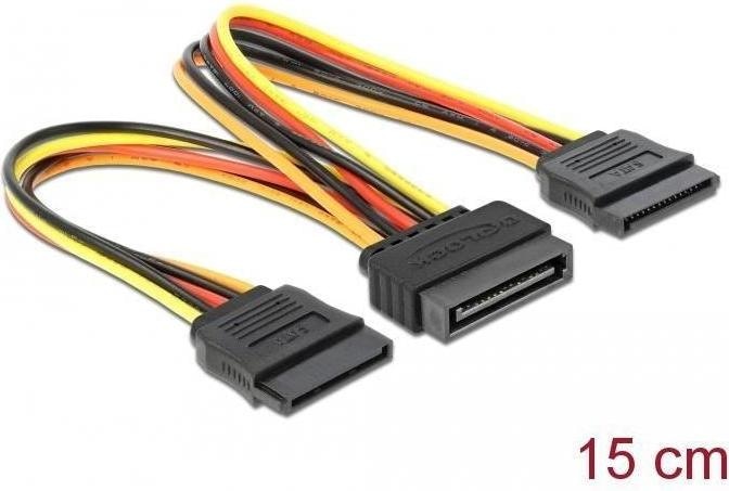 Immagine prodotto Delock Cavo di alimentazione SATA 15 pin maschio - 2 x alimentazione SATA 15 pin femmina