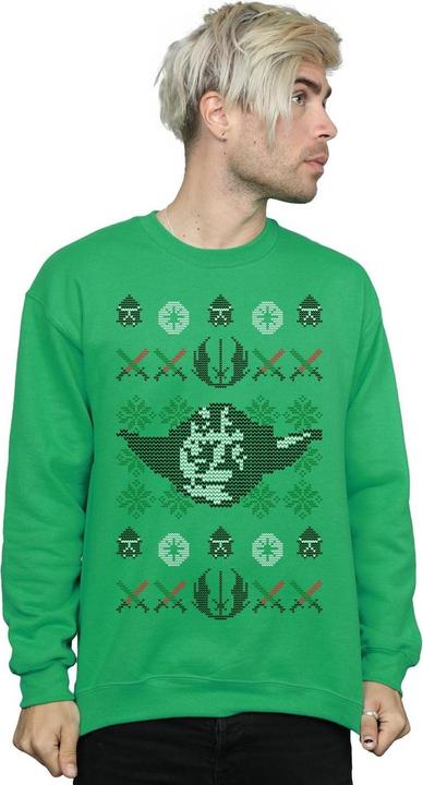 Produktbild Star Wars Christmas Yoda Head Fair Isle Sweatshirt (L)