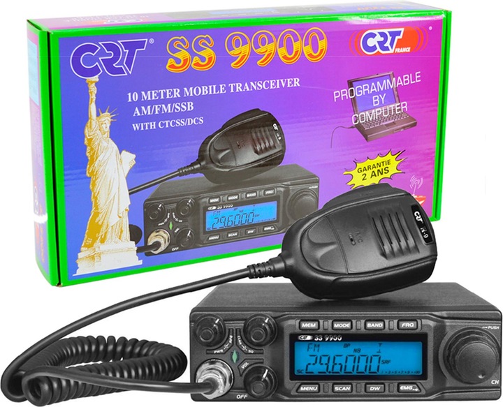 Immagine prodotto CRT Alpha Radioamatore CRT SS 9900 CB, AM, FM, LSB, USB, 28-29.7 MHz, ASQ, DTMF, Roger Beep, 12 V, CTCSS, DCS