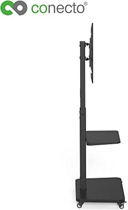 Image du produit Conecto Support TV réglable en hauteur, pivotant, mobile avec tablette et gestion des câbles (75", 40 kg)