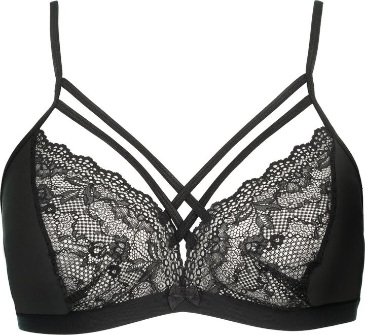 Produktbild Ulla Popken Bralette, Schnürroptik und wetlook Material (54 B)