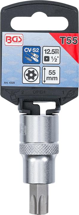 Actual product image BGS Bit Socket 12.5 mm (1/2") Drive T-Star tamperproof (for Torx) T55 (T-profile (for Torx) T55)