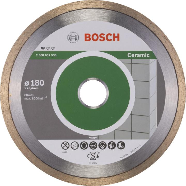 Produktbild Bosch Professional Zubehör Diamanttrennscheibe Standard for Ceramic, 180 x 25,40 x 1,6 x 7 mm