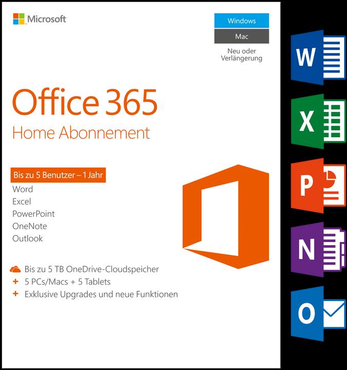 Produktbild Microsoft Office 365 Home (1 User, 12 Monate)