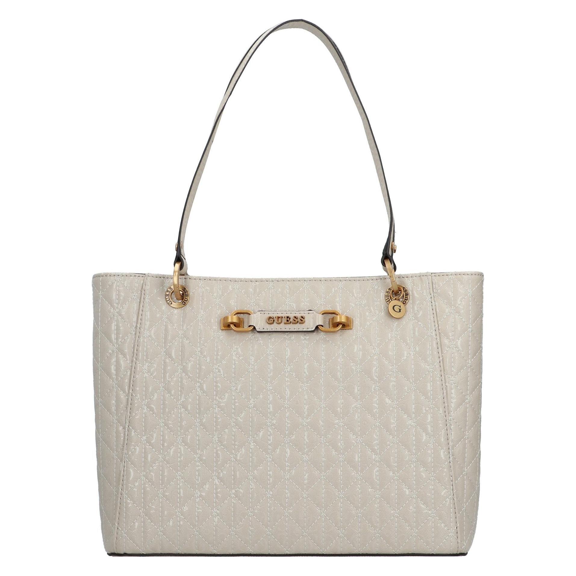 Guess, Damen, Handtasche, Aveta Schultertasche 37 Cm, Beige