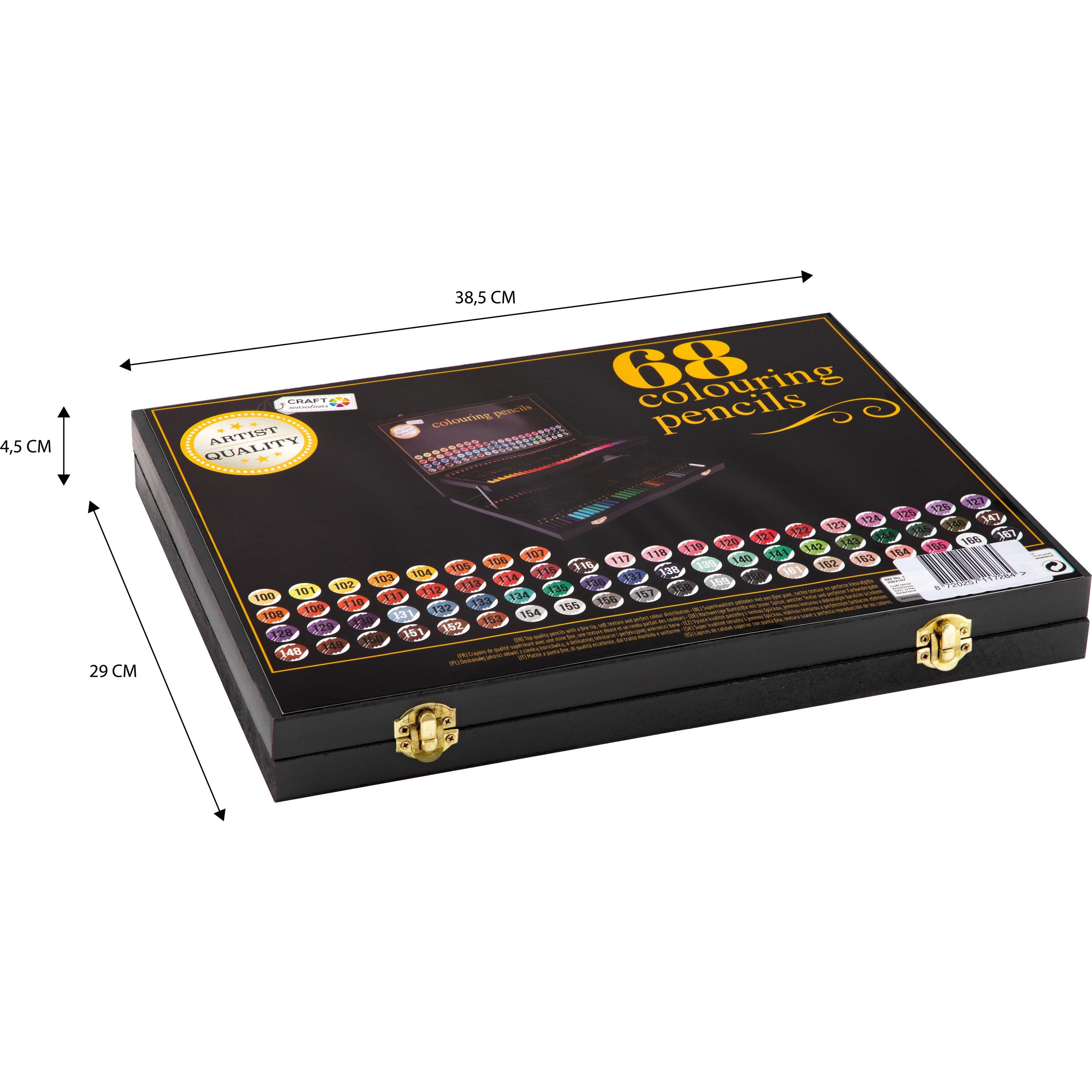 Thumbnail - Craft, Malstifte, Colouring pencils, 68 pcs in wooden box - (K-CR0472/GEA) (Mehrfarbig, 68 x)