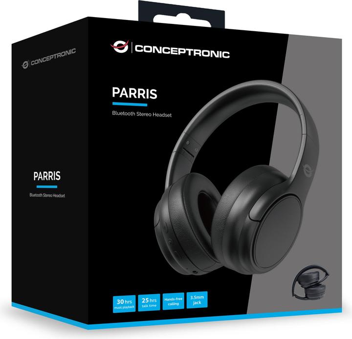 Actual product image Conceptronic Headset Wireless Bluetooth 5.4 Dual-Device sw (30 h, Cable, Wireless)