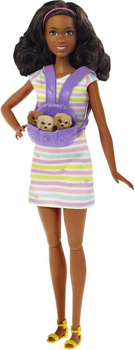 Actual product image Barbie BRB doll (brunette) with dog and puppies
