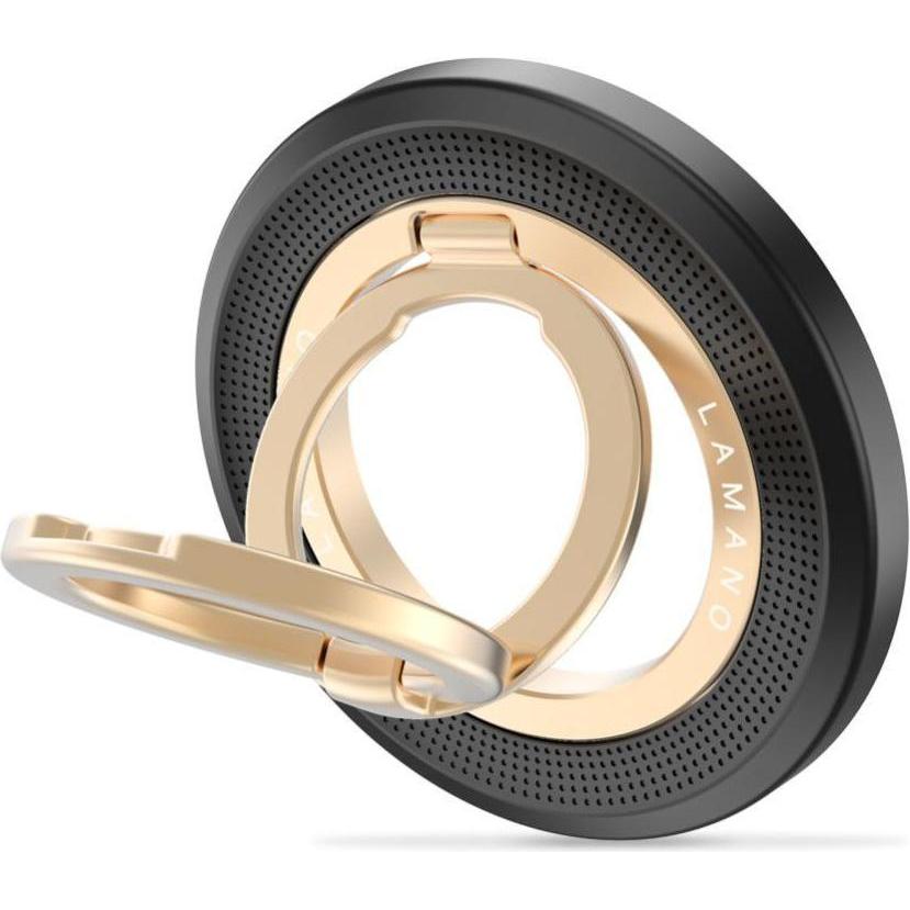 4Kom Tech-Protect Mmr700 Lamano Magnetischer Magsafe Telefonring Schwarz/Gold, Supporto per smartphone, Oro, Nero