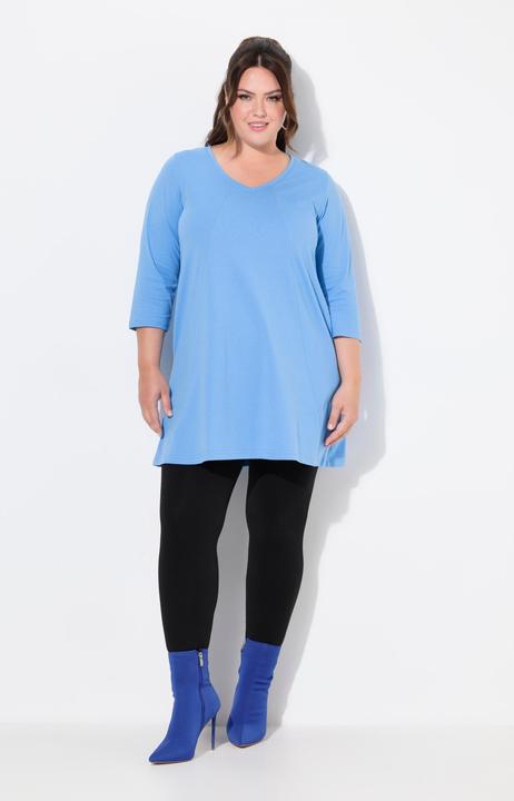 Produktbild Ulla Popken Longshirt, Ziernähte, A-Linie, V-Ausschnitt, 3/4-Arm (56)