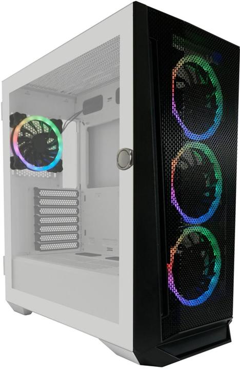 Image du produit LC-Power Boîtier Gaming 805BW Holo-1 X RGB noir/blanc retail (ATX, mATX, Mini-ITX)
