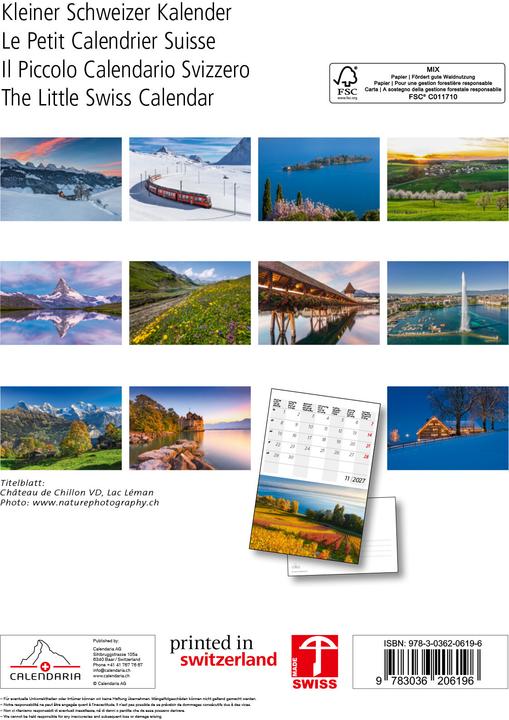 Actual product image Kleiner Schweizer Kalender 2027 (14.8 x 22 cm)