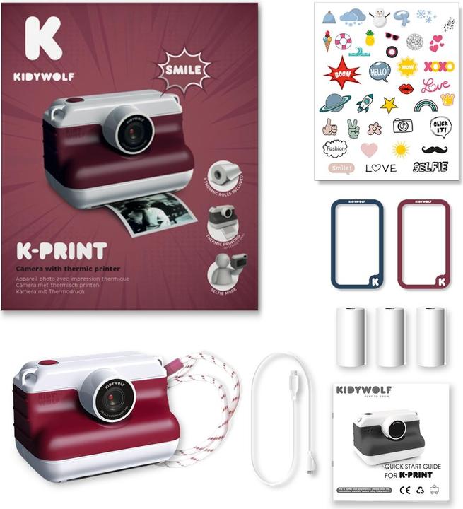 Actual product image Kidywolf Sofortbildkamera m. Selfiefunktion, rot